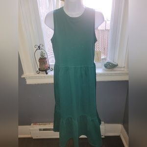 Cotton Vintage Boho Women's Summer Sleeveless Beach Midi Sundress Tank Tops XS